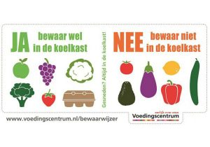 koelkaststicker, welk eten wel en niet in de koelkast